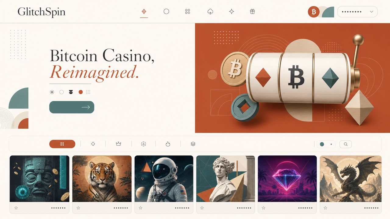 GlitchSpin casino homepage preview